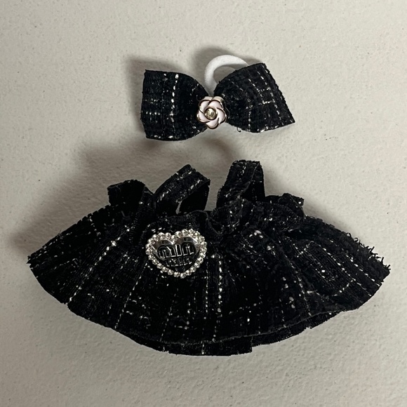 Labubu Designer Dress Bow Clothing Outfit Black Clothes Accessories Monsters - Picture 2 of 5